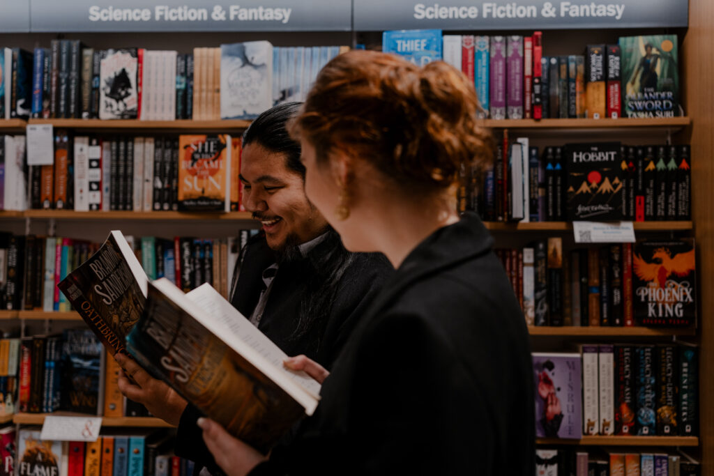 Jessi & Marcus' Philadelphia Engagement Session Book Store