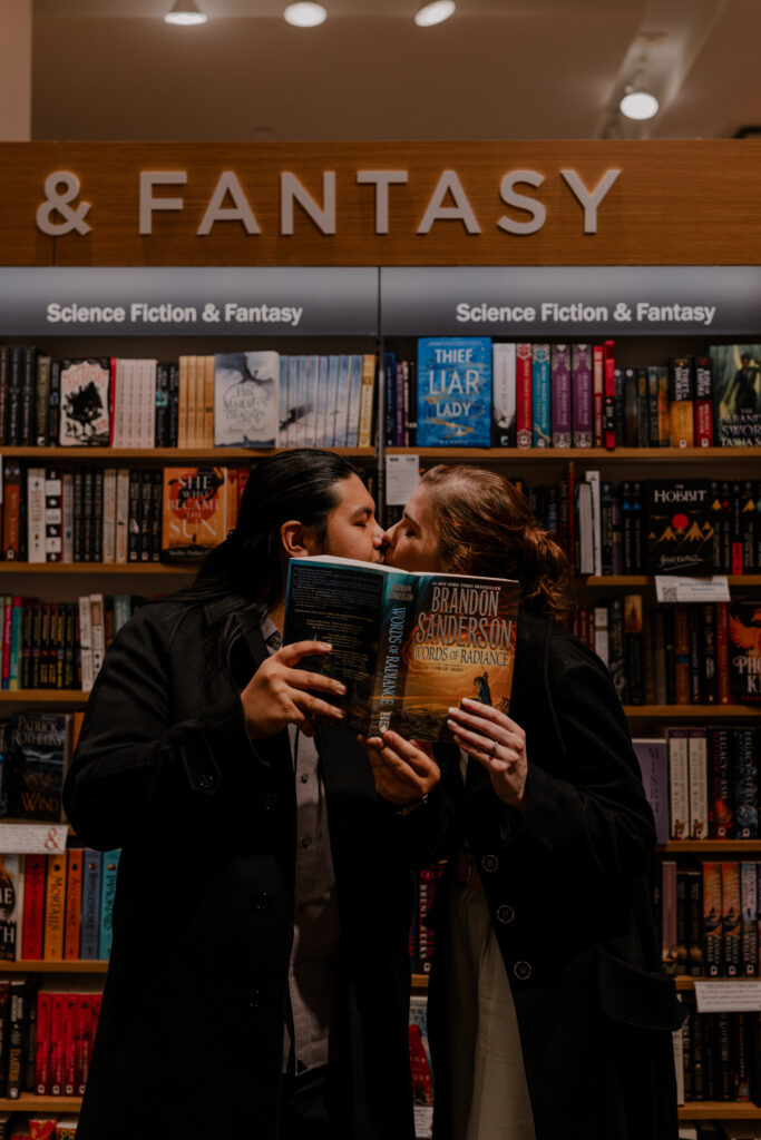 Jessi & Marcus' Philadelphia Engagement Session Book Store