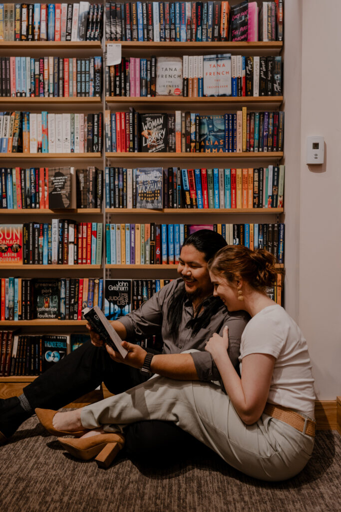 Jessi & Marcus' Philadelphia Engagement Session Book Store