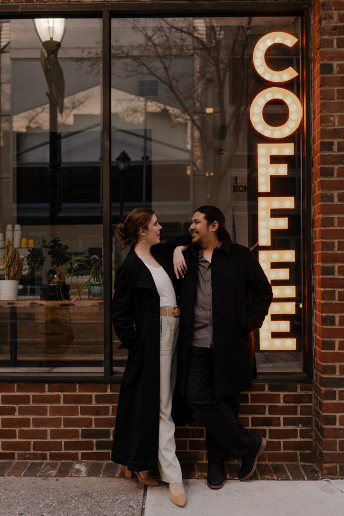 Jessi & Marcus' Philadelphia Engagement Session Coffee Shop