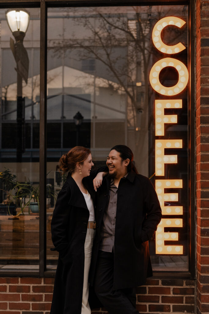 Jessi & Marcus' Philadelphia Engagement Session Coffee Shop